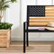 Best Choice Products Indoor Outdoor Steel Garden Bench w/ American Flag Backrest, 790lb Capacity